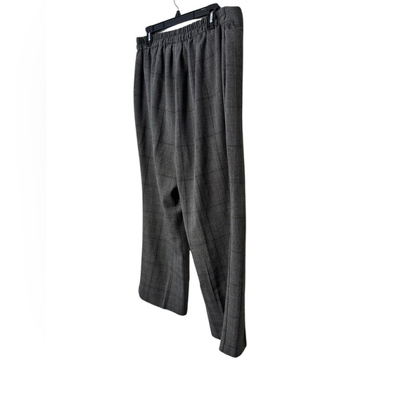 Catherines Gray Plaid Pull On Elastic Petite Pants Size OXWP 14-16WP - Picture 7 of 13